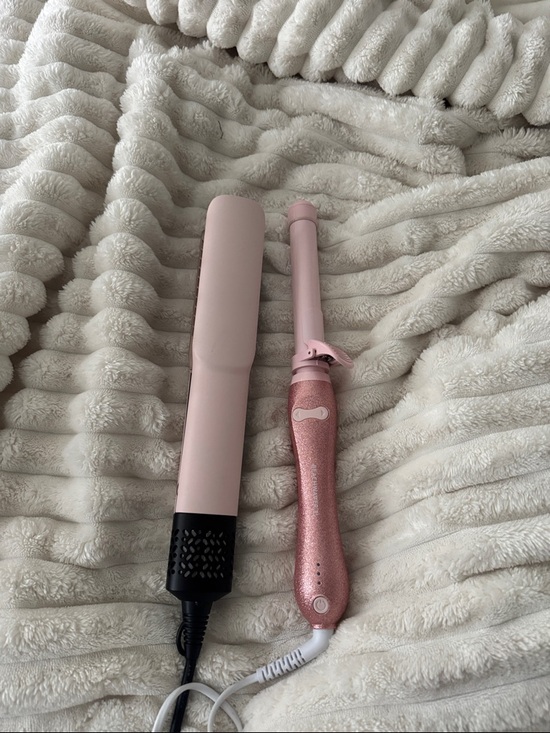 Other - Pink Glitter beachwaver and Pastel Pink Flat Iron tiktok shop airstraight bundle